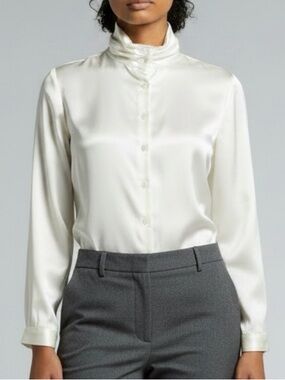 Courtney Rhodes Vintage High Collar Blouse